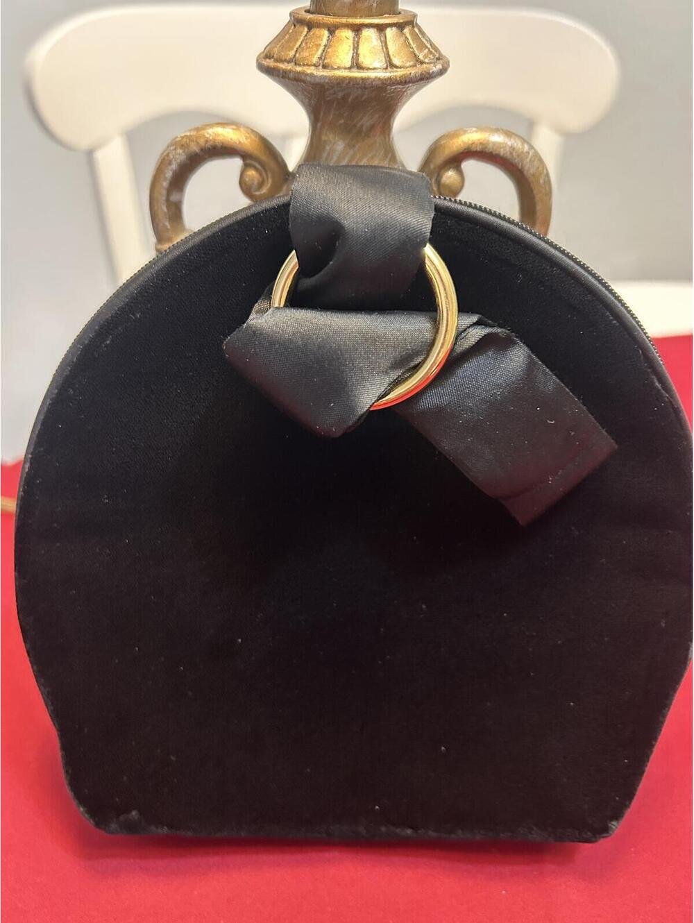 Black Velvet Clutch Evening Purse Vintage Style Formal Bag 7x7